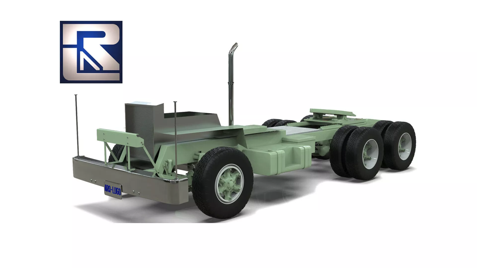 Vintage Tandem Chasis Semitruck 3D model