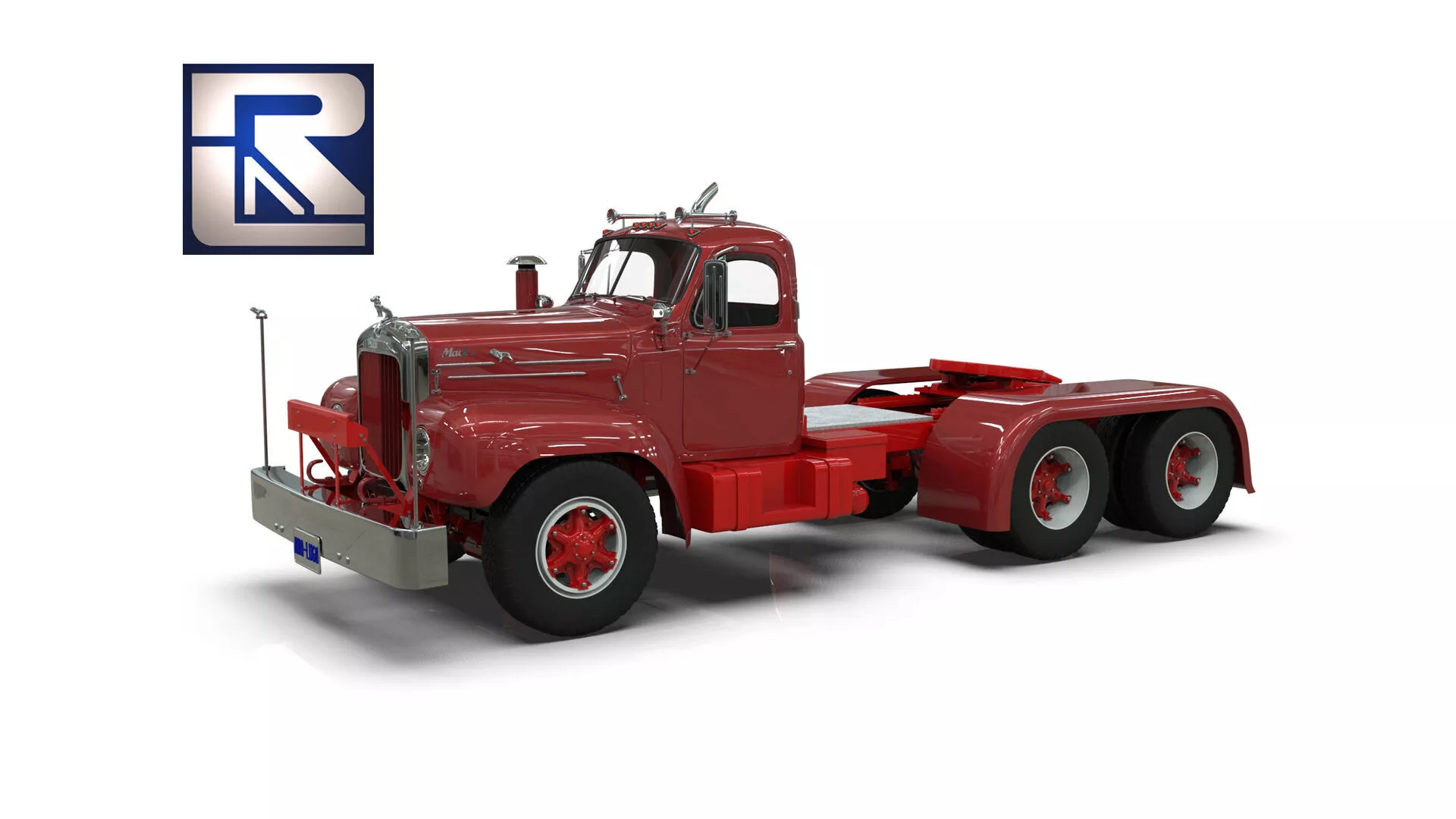 1958 Vintage Tandem Semi Truck 3D model