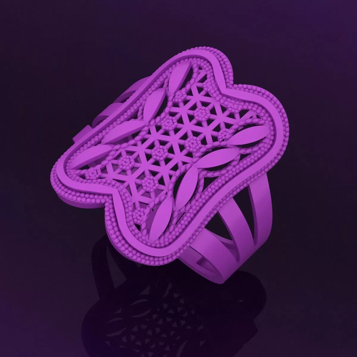 Modern Arabic Style Ring Design 3D print model