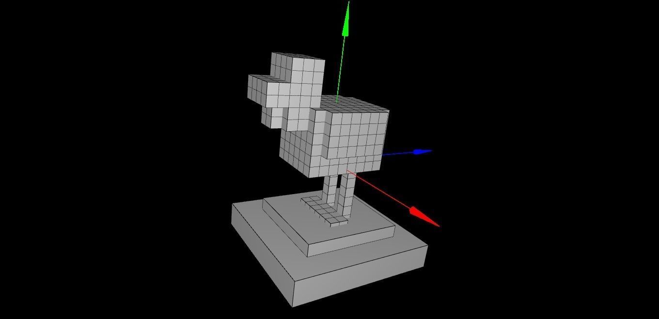 Minecraft Chicken Statue 3D print model_4