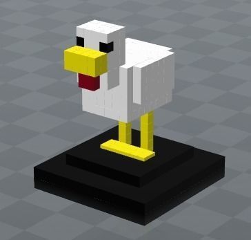 Minecraft Chicken Statue 3D print model_0