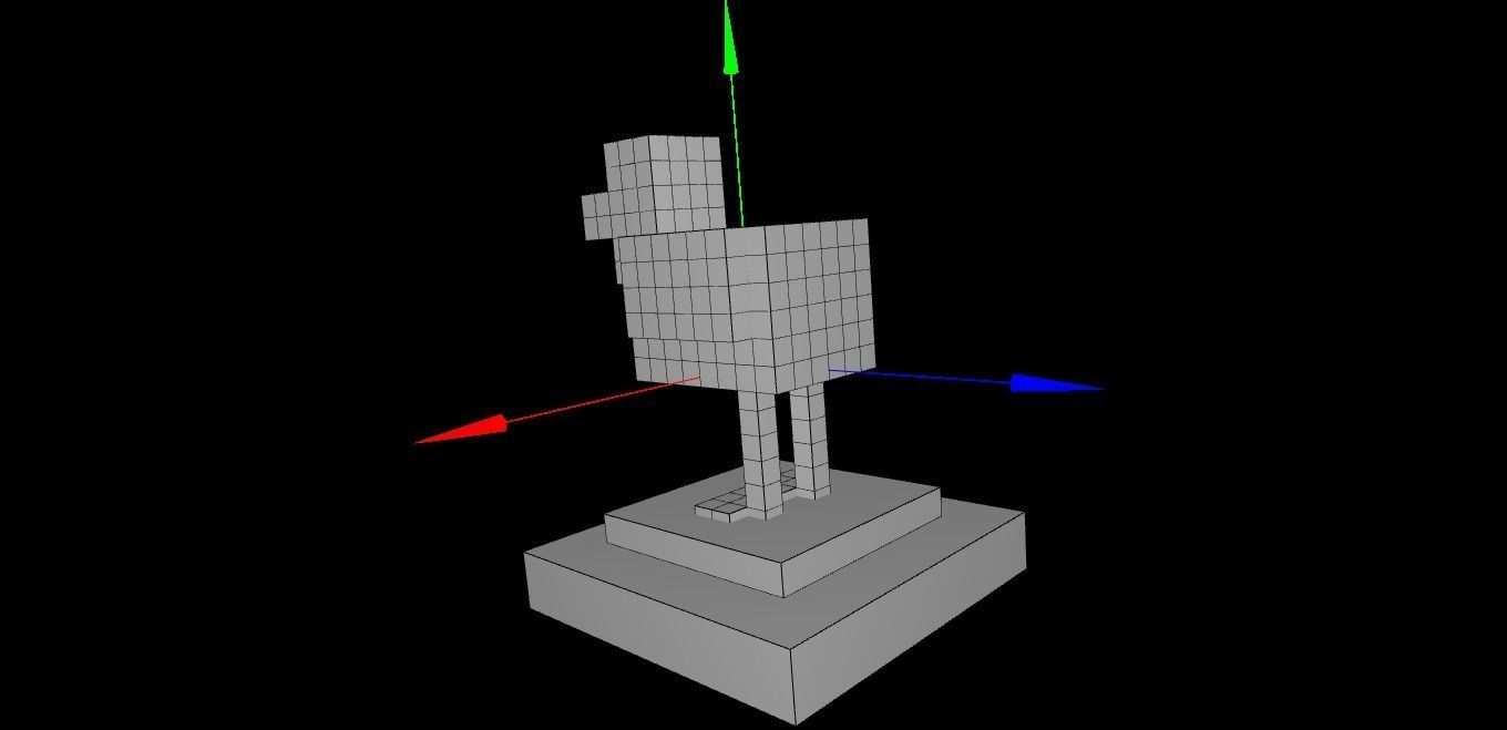 Minecraft Chicken Statue 3D print model_2