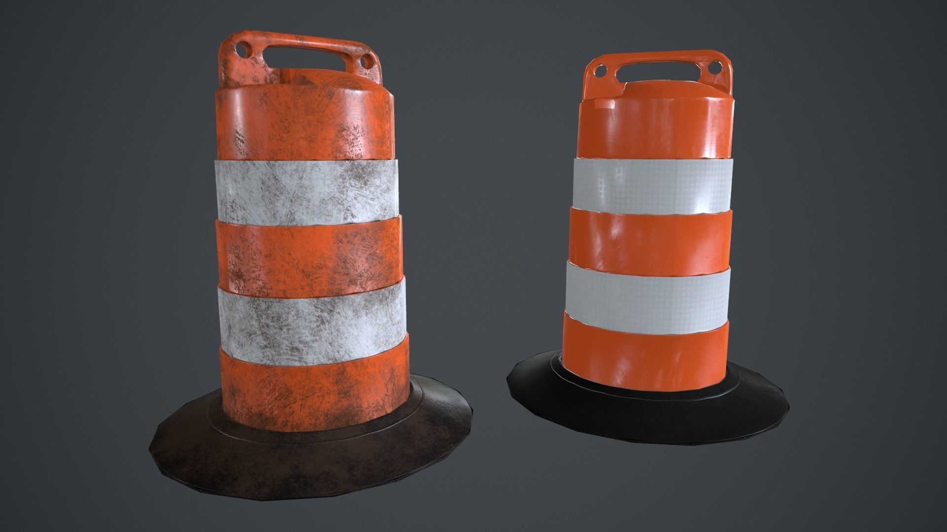 Traffic Barrel PBR Game Ready