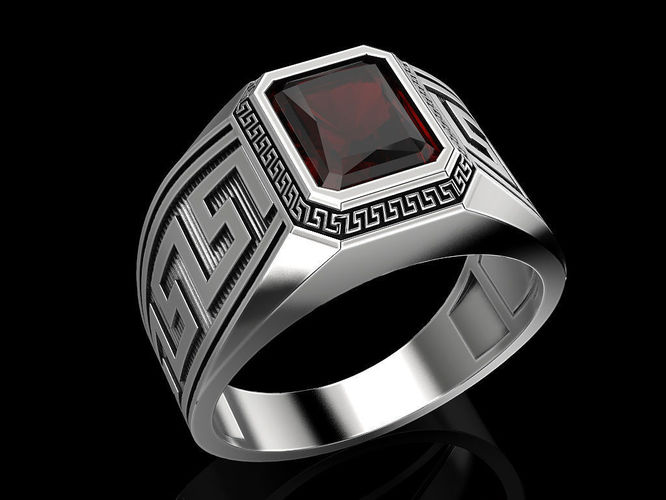 Ring with Greek ornament 2 3D print model