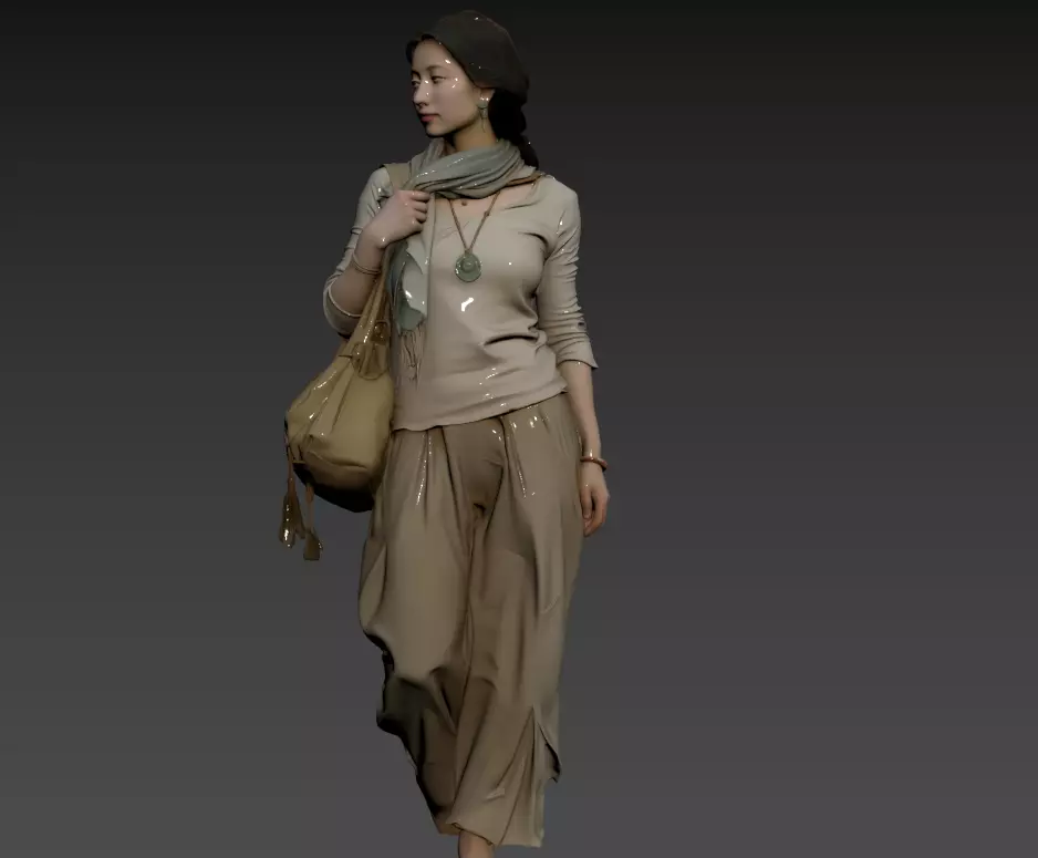 C75- Oriental Scene - Elegant and Gentle Knowledge Woman 3D model