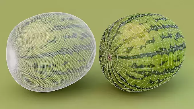 Watermelon Photogrammetry 3D Scan PBR Low-poly 3D model 2