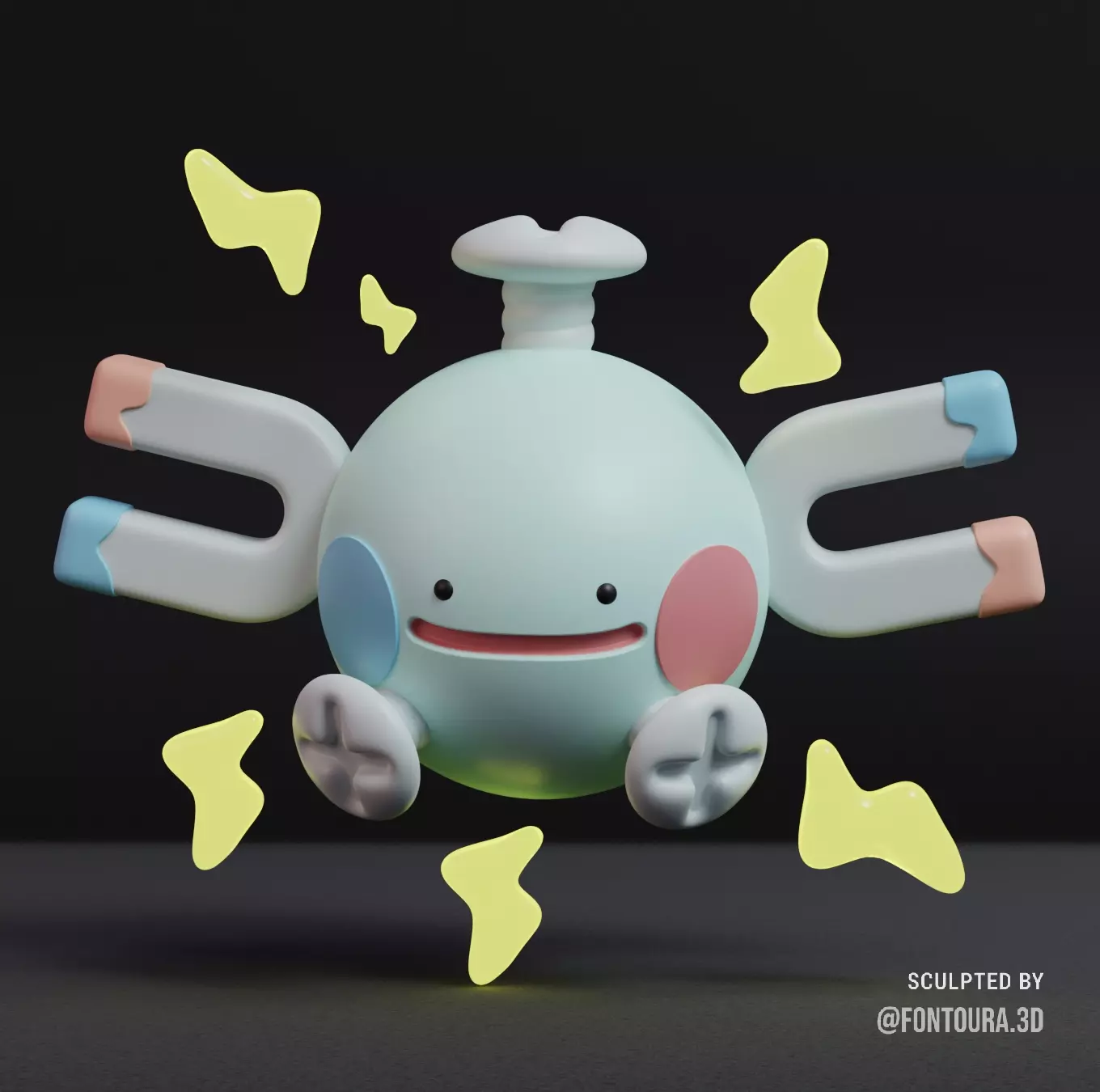 Pokemon - Ditto Magnemite 3MF PAINTED Free 3D print model