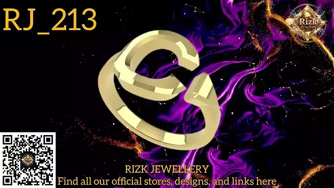 Initial Letter C Ring Style 1 Model RJ 213