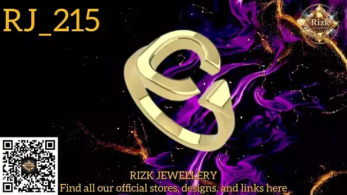 Initial Letter C Ring Style 3 Model RJ 215