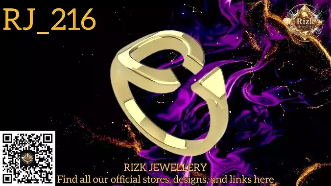 Initial Letter C Ring Style 4 Model RJ 216
