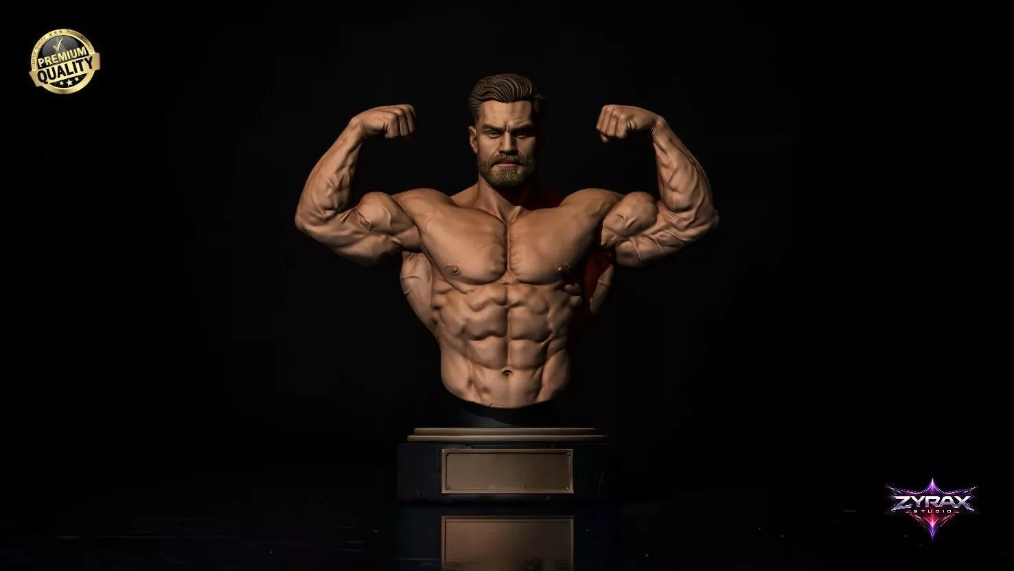 Chris Bumstead Bust STL CBUM 3D Print Sculpture Bodybuilding 3D print model