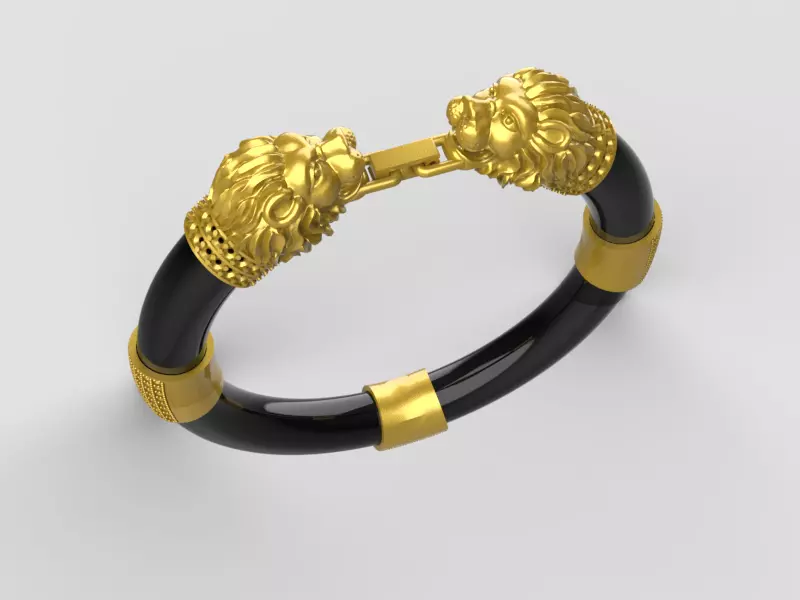 Lion rubber bracelets file-2 3D print model