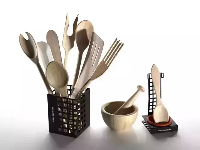 Utensils Set Mortar Pestle and Spoon