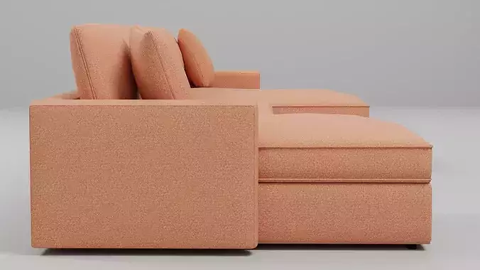 U-Shaped Sectional Sofa with Chaise Lounges 05 Low-poly 3D model 3