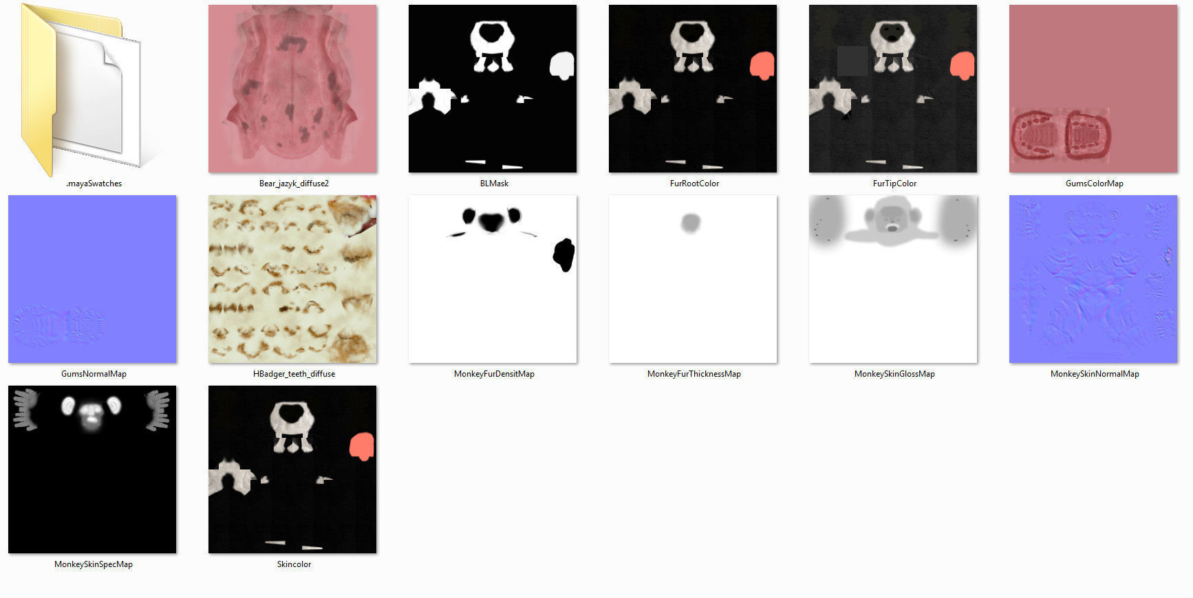 Colobus monkey with realistic fur Low-poly 3D model_8