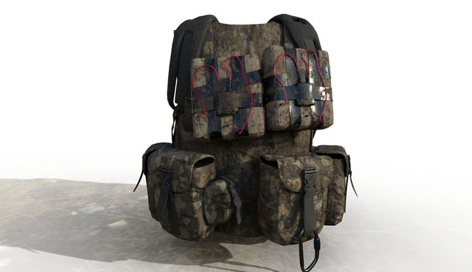 Tactical Explosive vest Low-poly 3D model