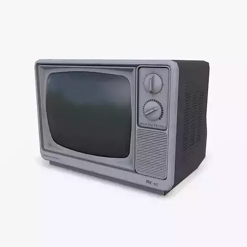 Retro Vintage CRT TV Low-poly PBR
