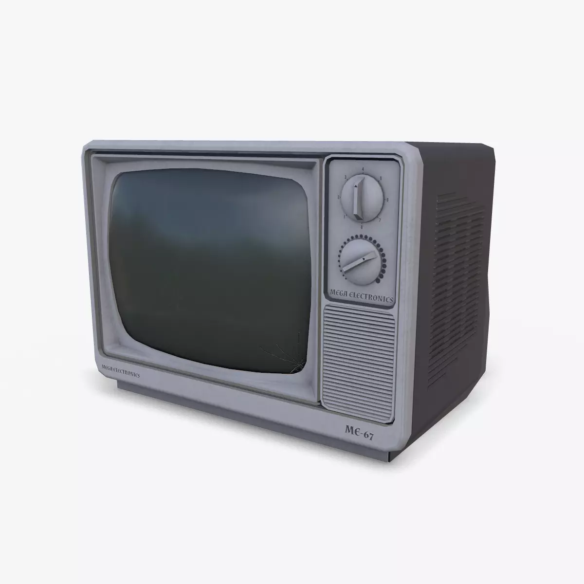 Retro Vintage CRT TV Low-poly PBR Low-poly 3D model