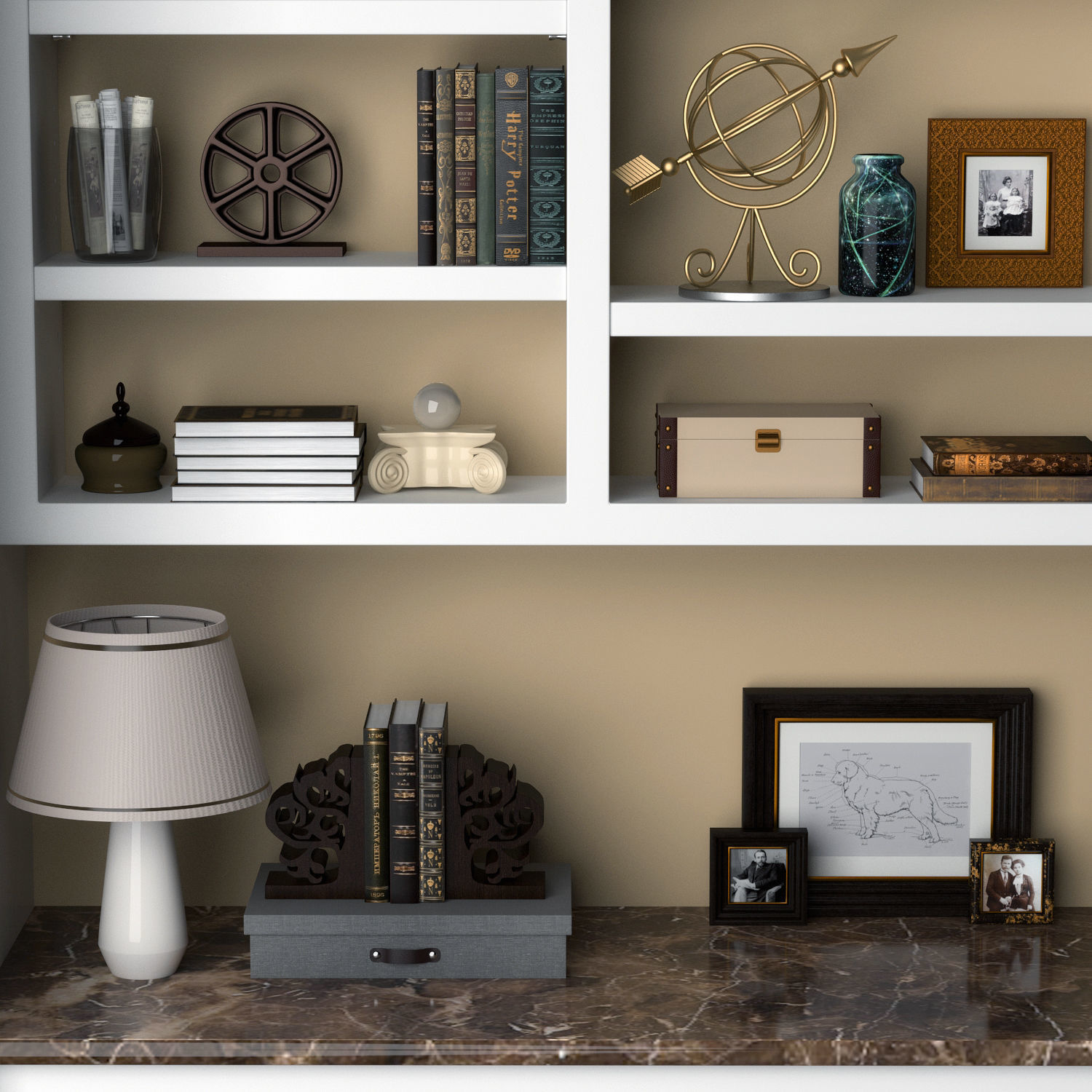 Shelf decoration 3D model_1