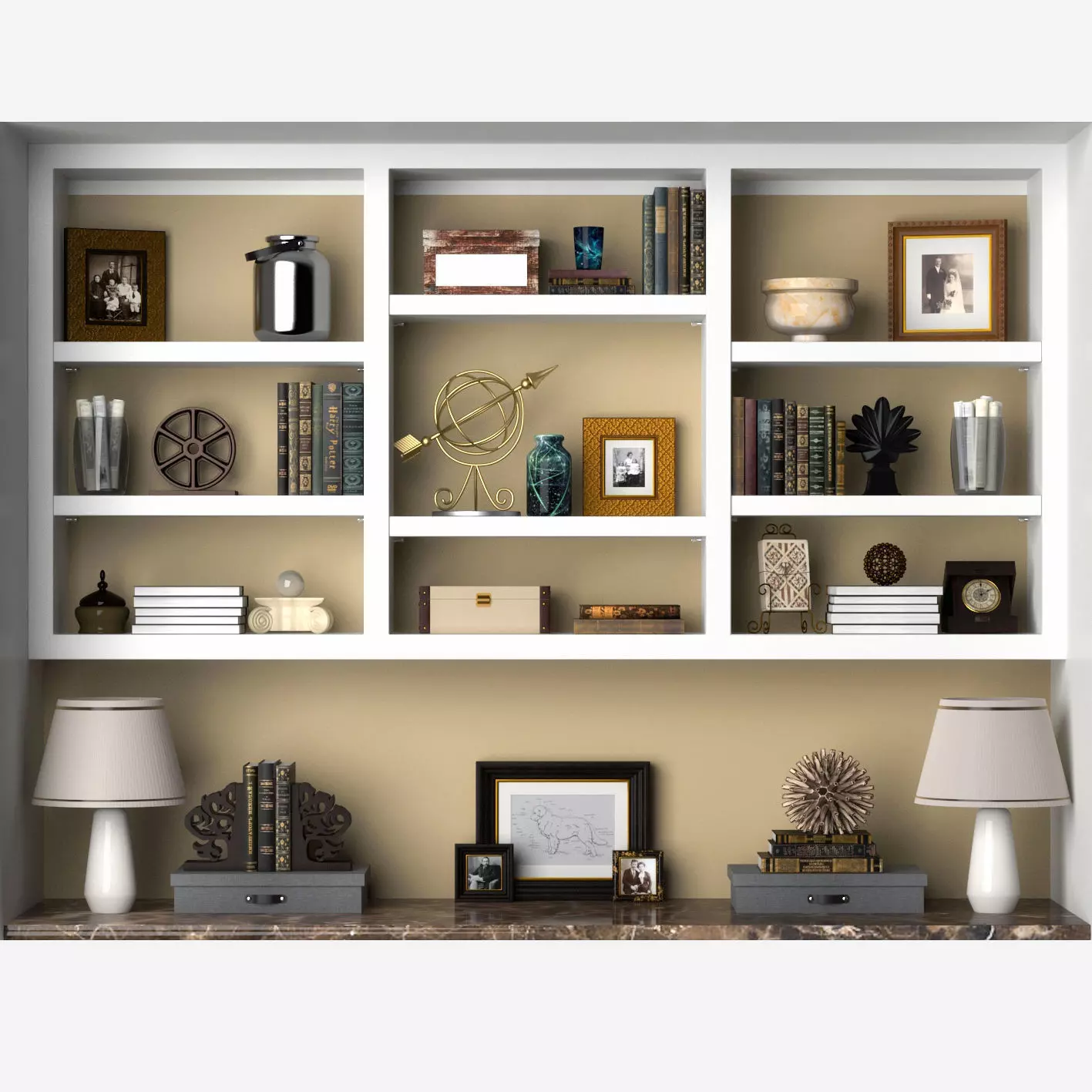 Shelf decoration 3D model_0