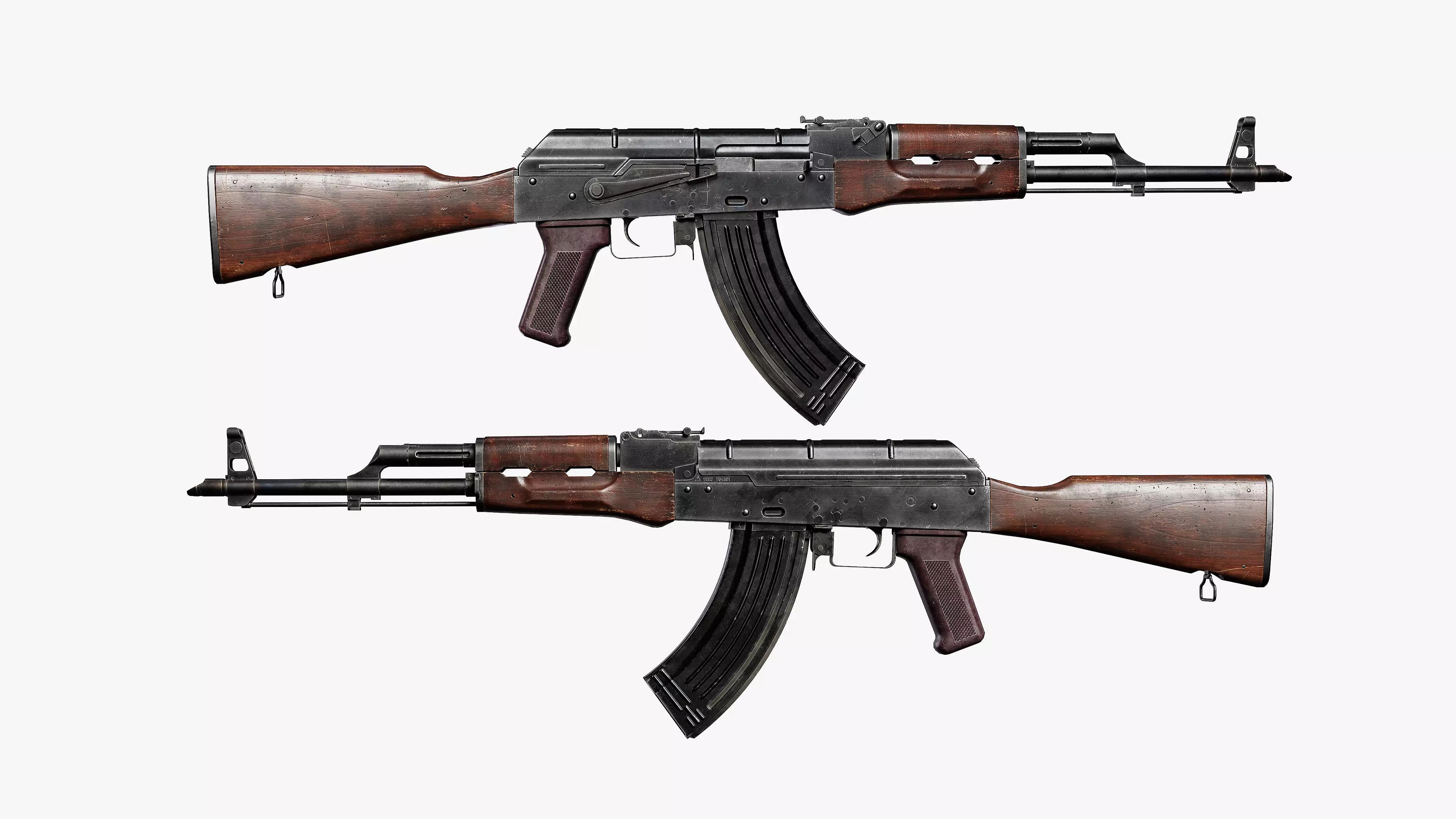 AKM rifle Low-poly 3D model