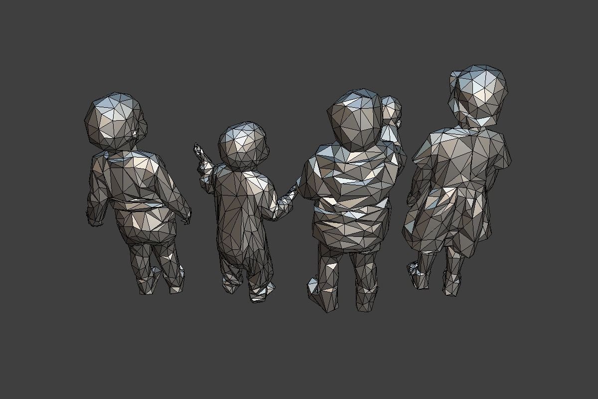 Colored Lowpoly Childrens Low-poly 3D model_5