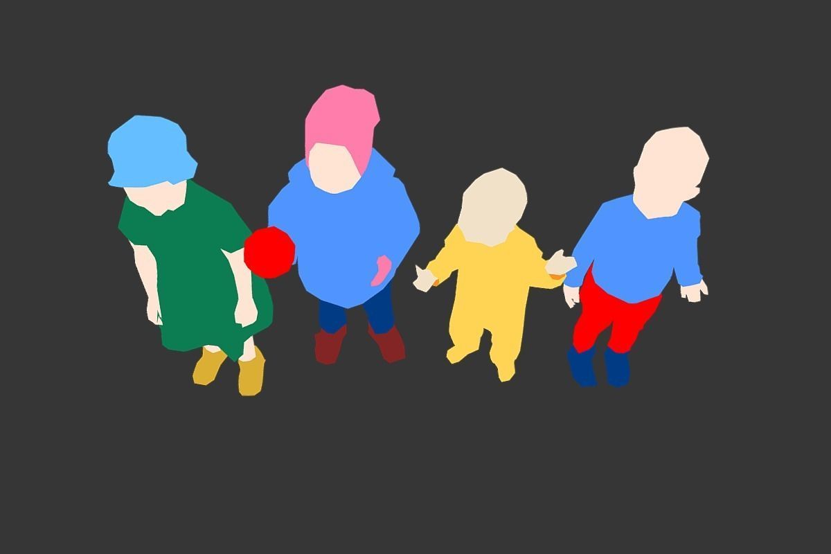 Colored Lowpoly Childrens Low-poly 3D model_1