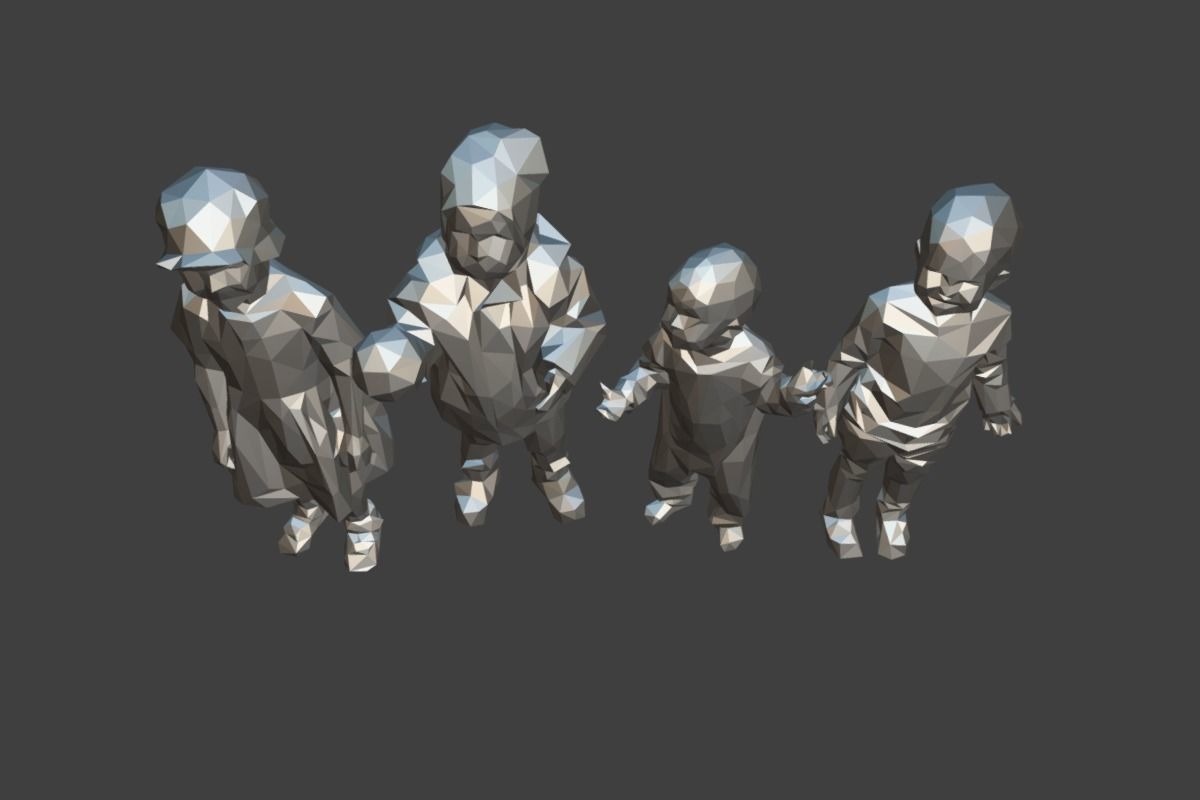 Colored Lowpoly Childrens Low-poly 3D model_3