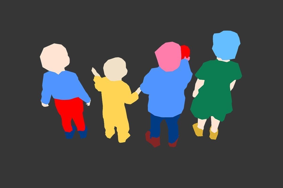 Colored Lowpoly Childrens Low-poly 3D model_4