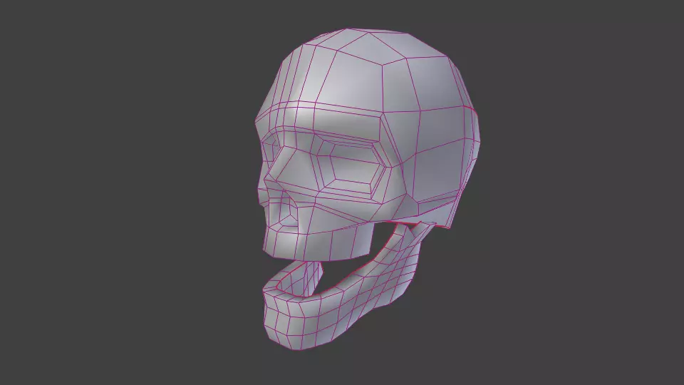 Skull two skulls Low-poly 3D model_0