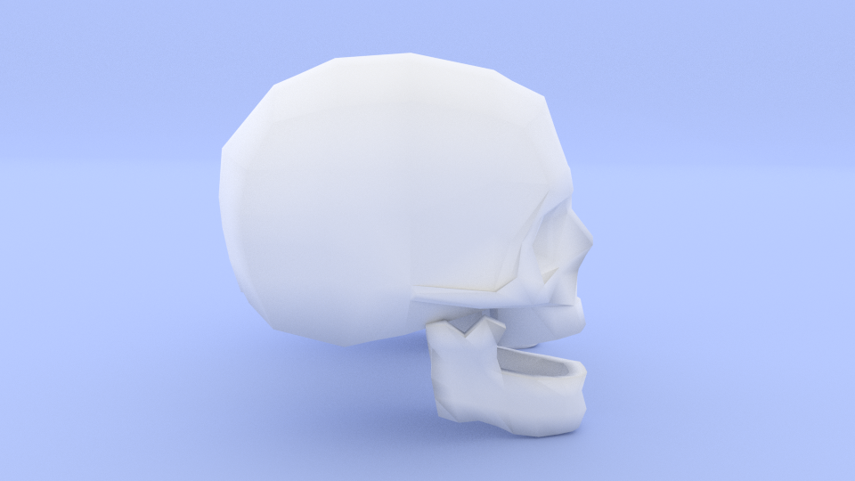 Skull two skulls Low-poly 3D model_2