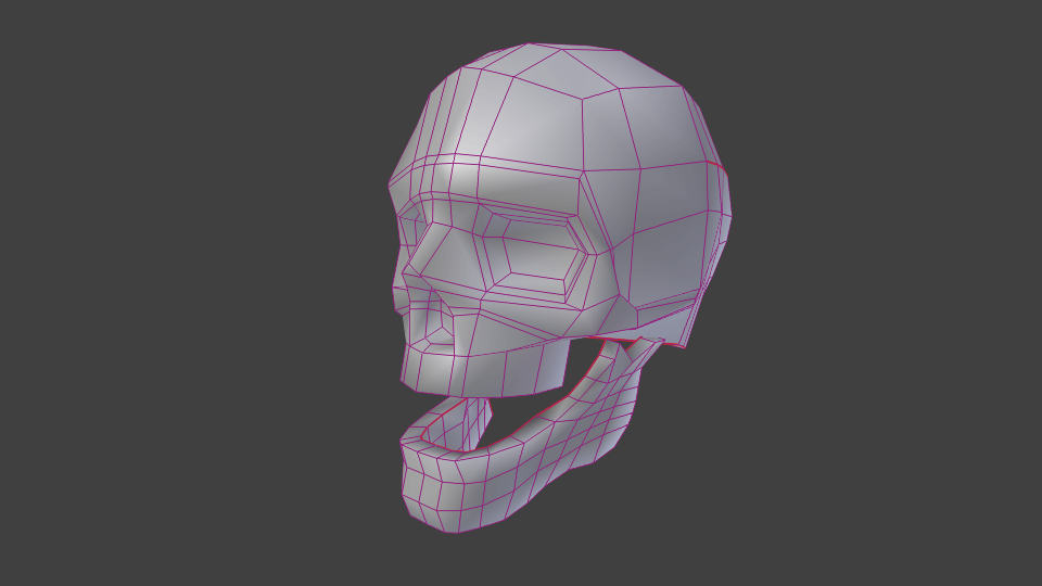Skull two skulls Low-poly 3D model_4