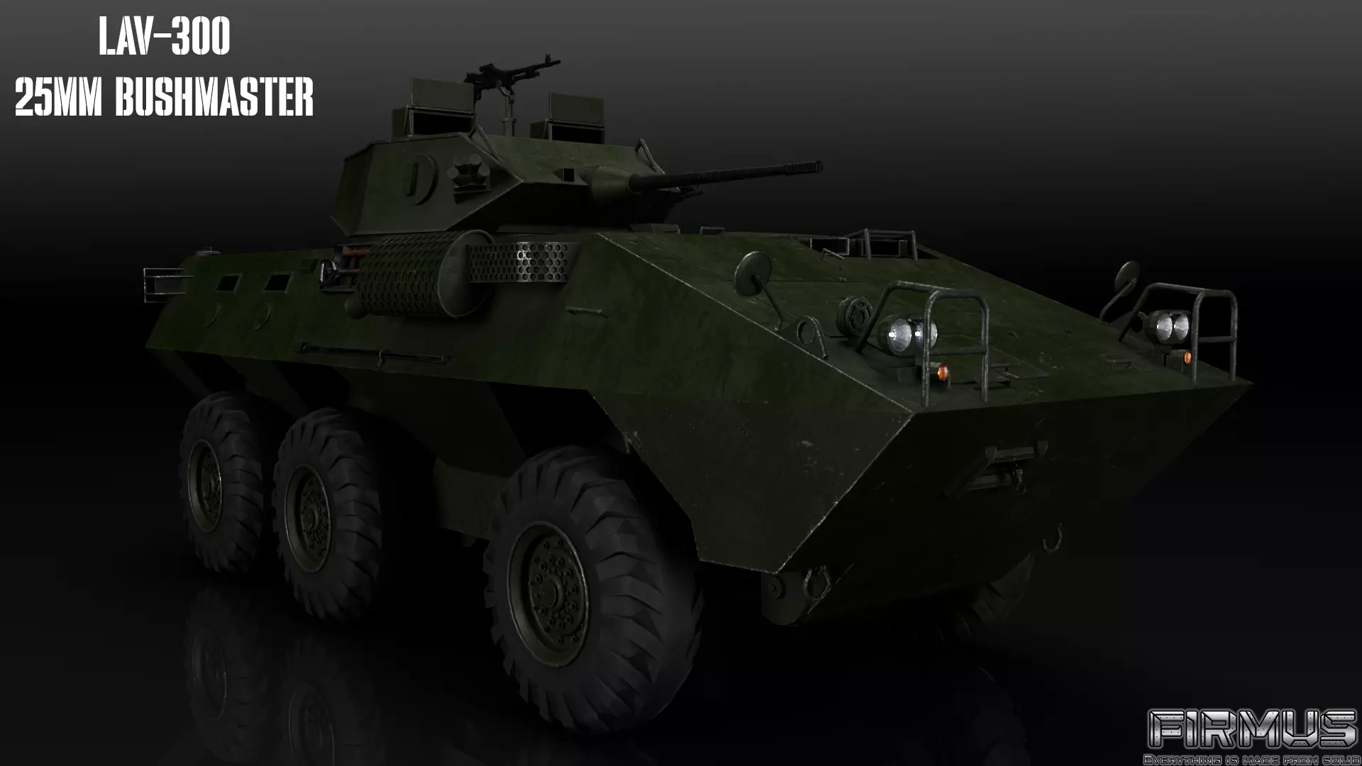 LAV-300 with 25mm Bushmaster Low-poly 3D model