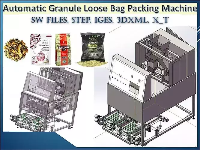 Automatic Granule Loose Bag Packing Machine 3D CAD Model  3D model