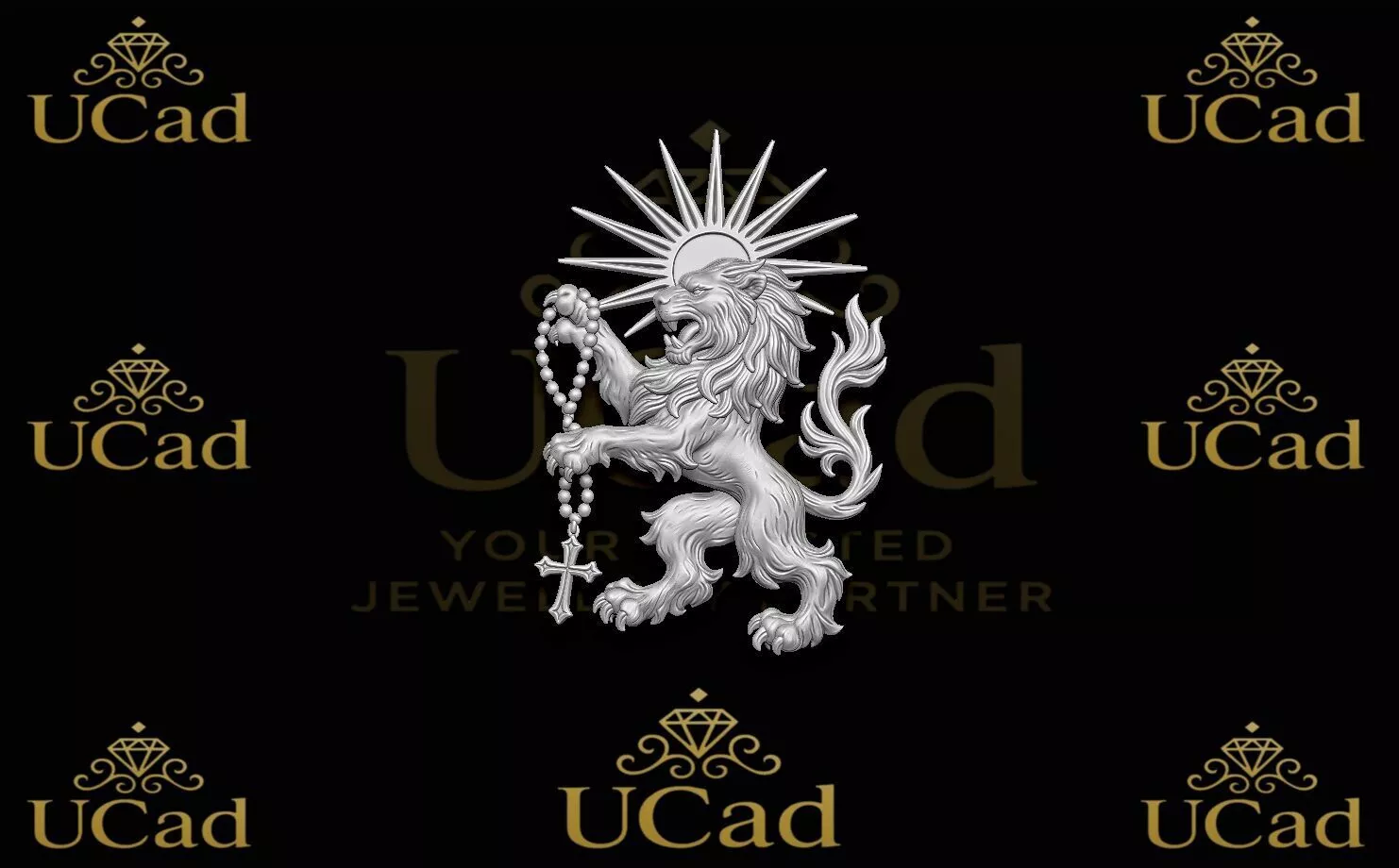 Lannister Lion with Sunburst and Rosary 3D print model