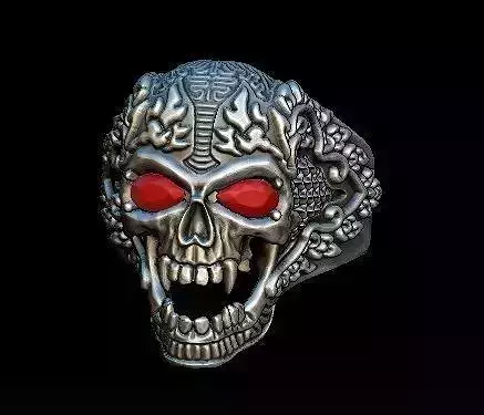 SKULL stone setting -  pear shape