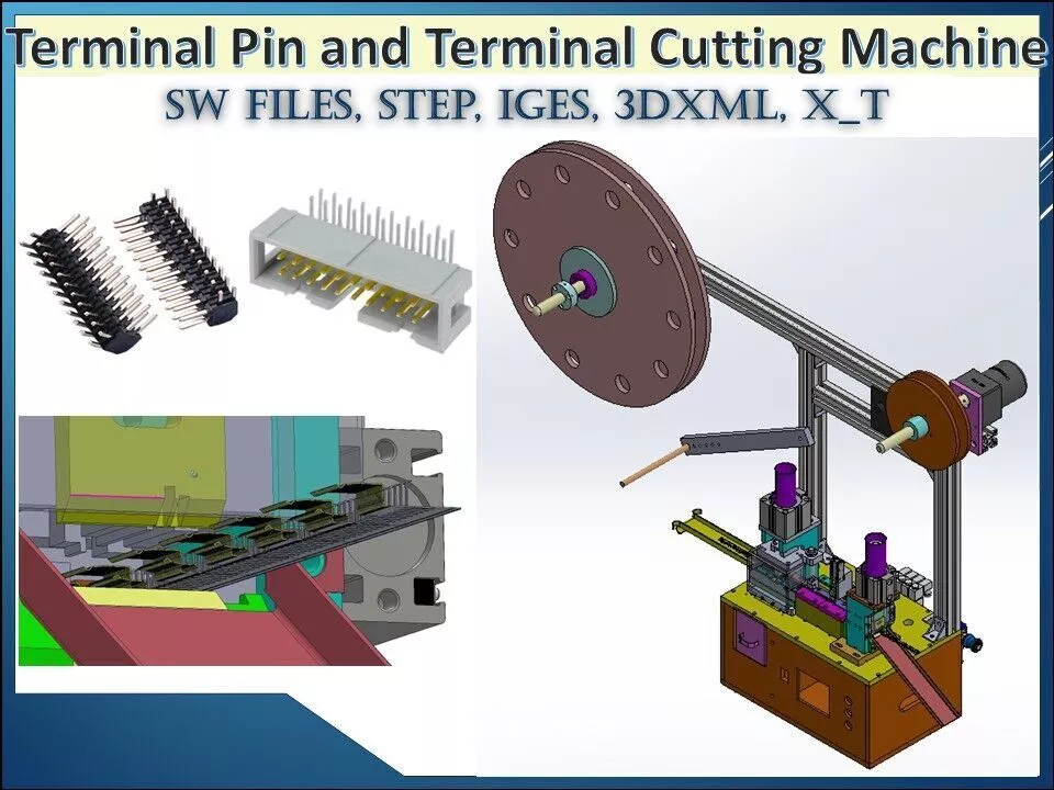 Terminal Pin and Terminal Cutting Machine 3D CAD Model 3D model