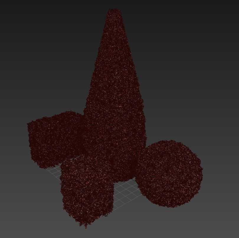 Boxwood - Set-3 three topiary plants 3D model_8