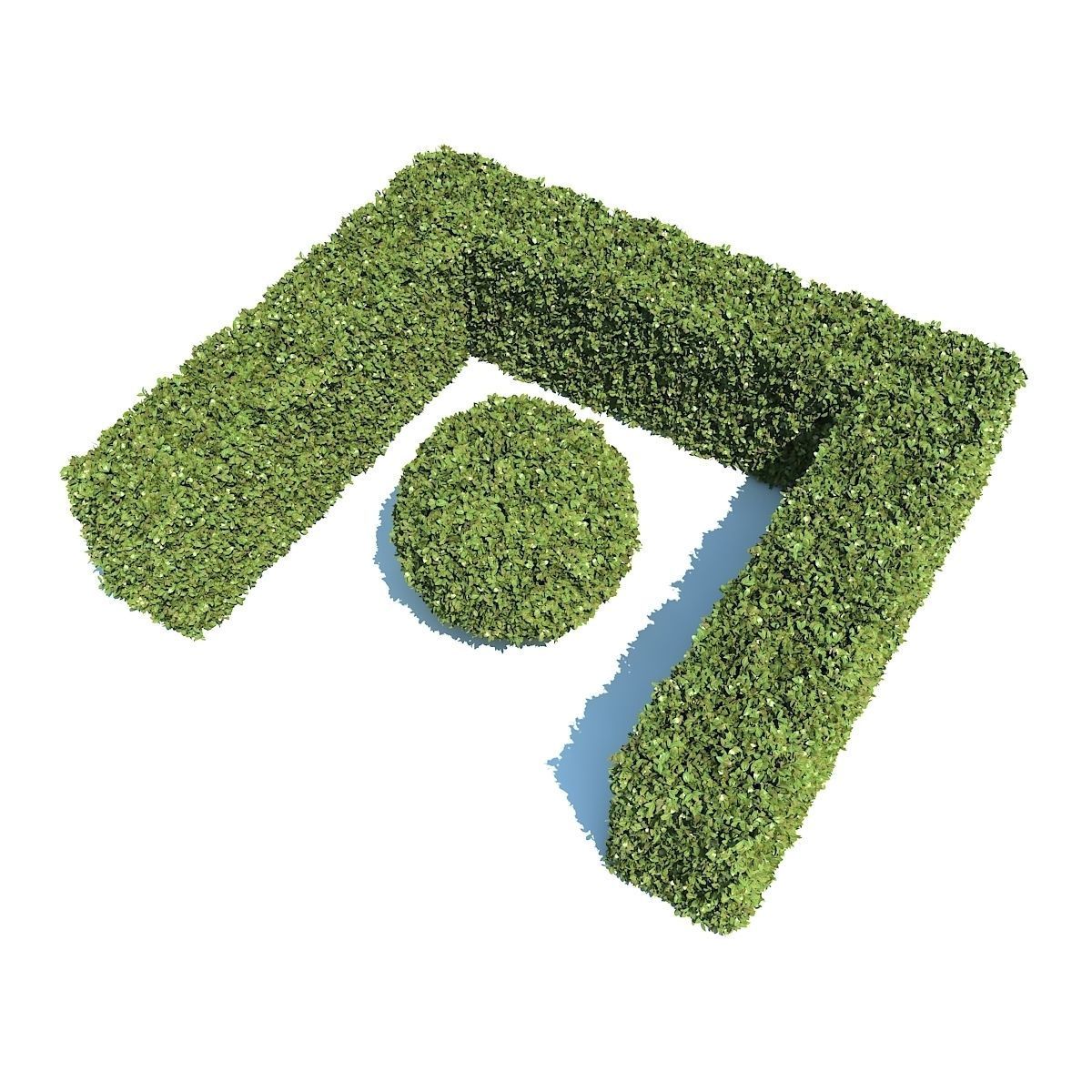 Boxwood - Set-3 three topiary plants 3D model_4