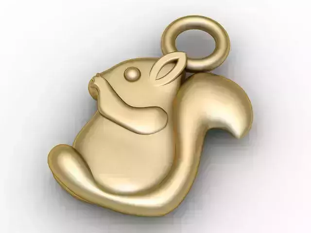 Pendant gold squirrel charm