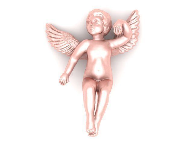 Pendant golden angel 3D print model_1