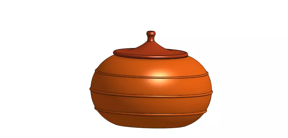 clay pot srilankan traditional basket and juwalary box Free 3D print model