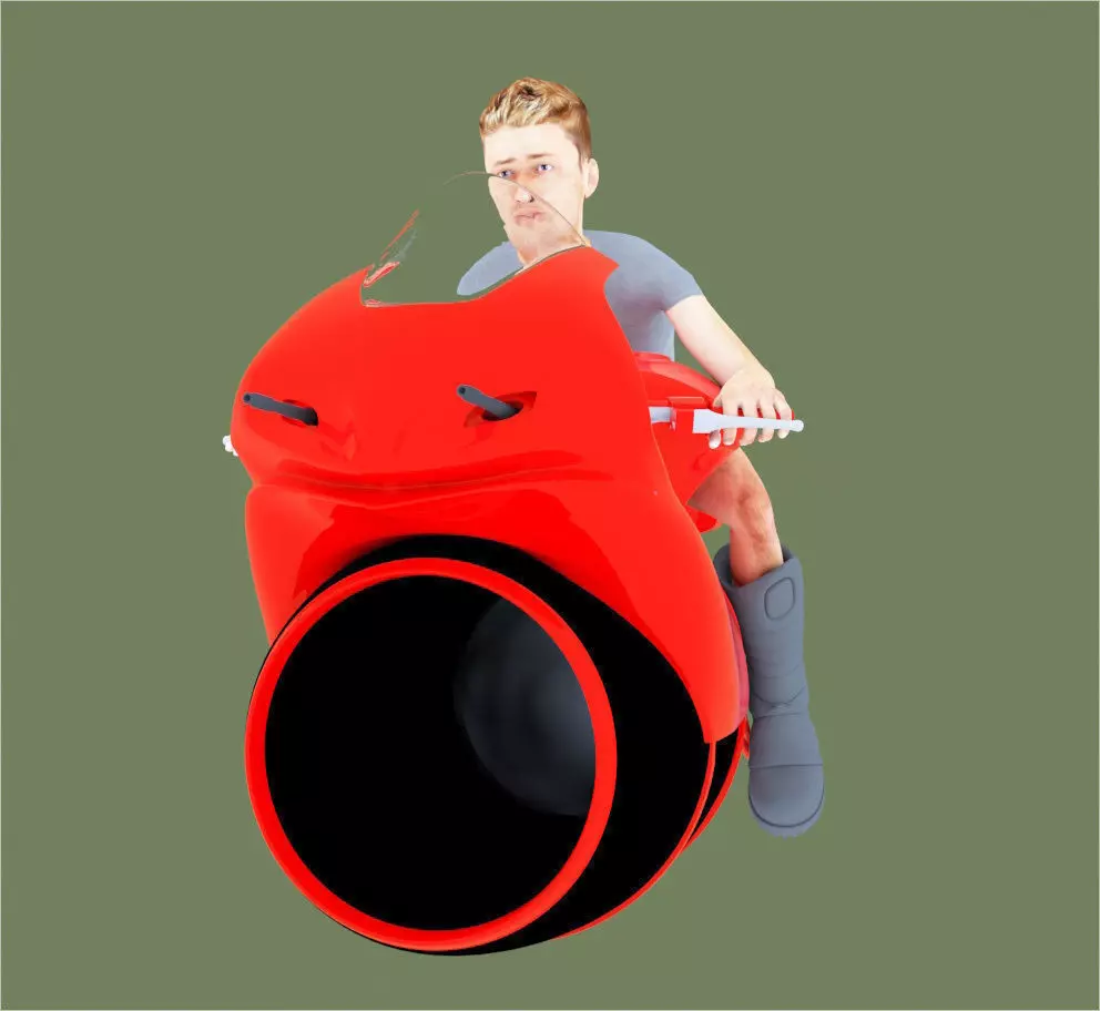 jet bike and rider 3D model