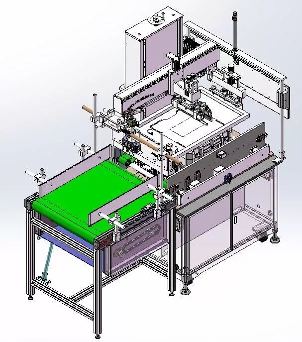 Automatic Screen Printing Machine with Conveyor 3D CAD Model 3D model