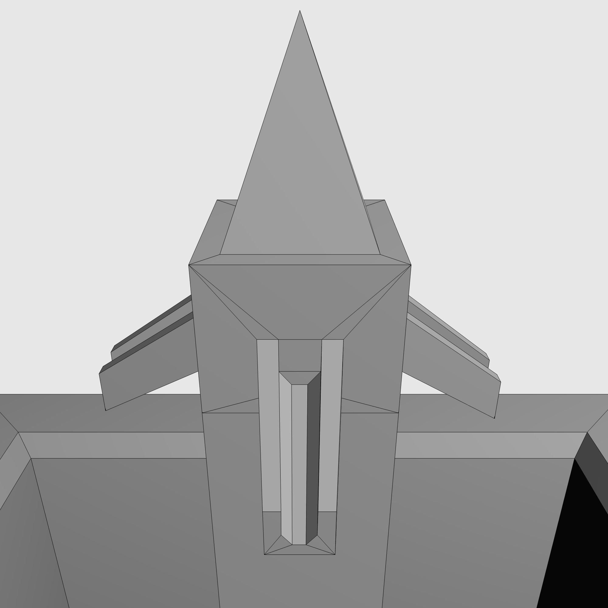 low poly square fountain Low-poly 3D model_4
