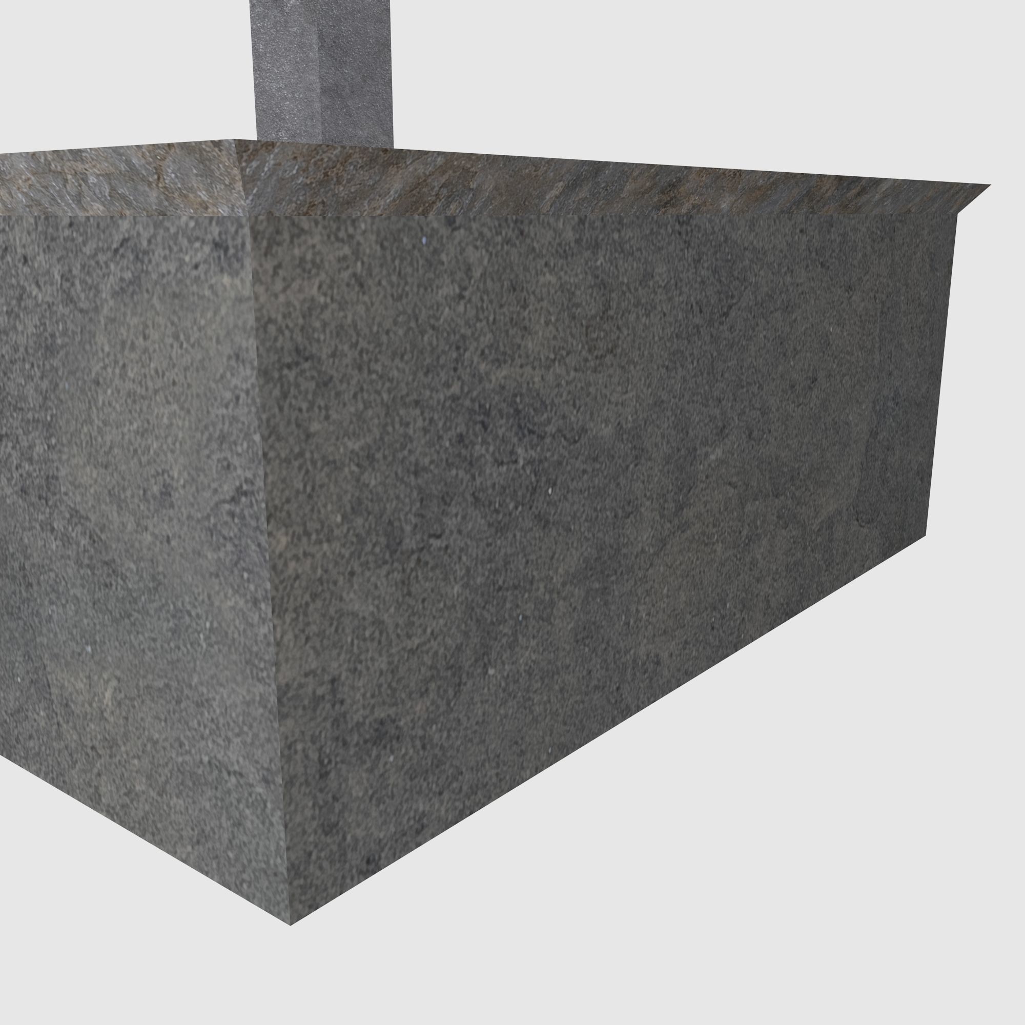 low poly square fountain Low-poly 3D model_6