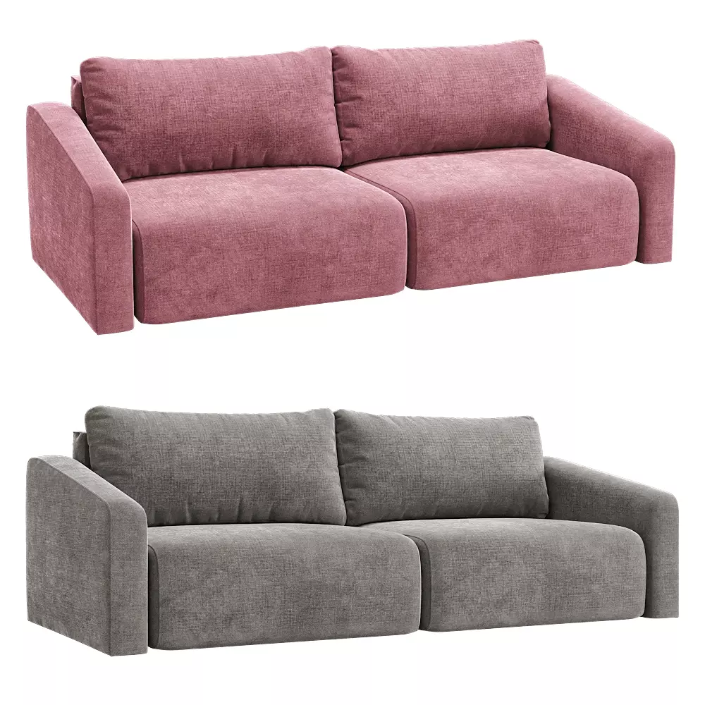 3-seater fixed sofa Minku Low-poly 3D model
