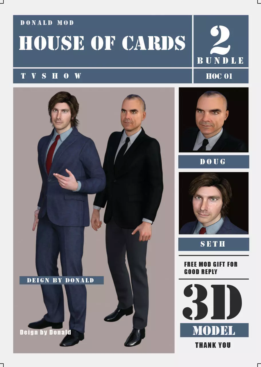 Character Man Woman Doug and Seth 3D model