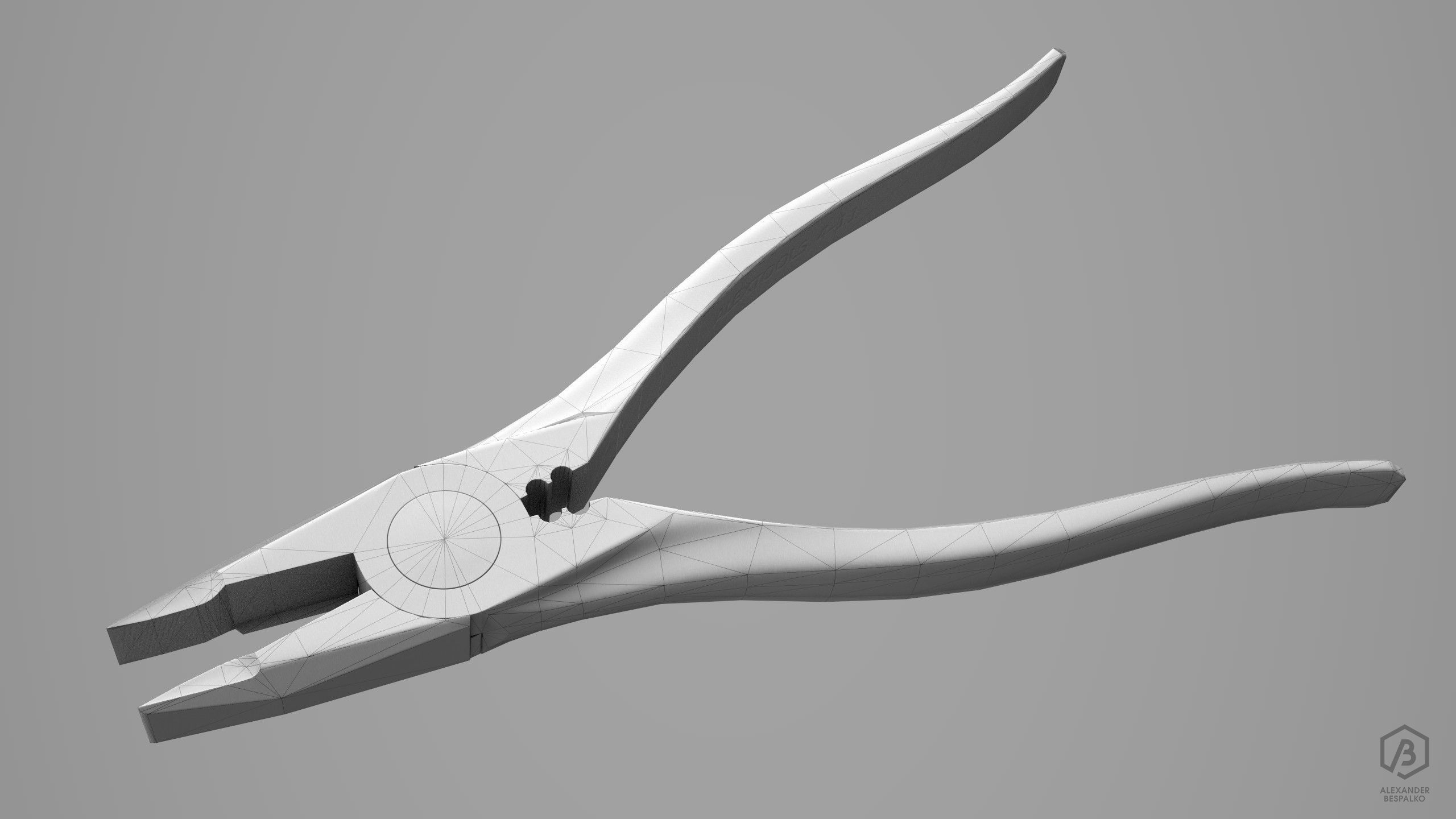 Game Ready Pliers metal Free low-poly 3D model_3