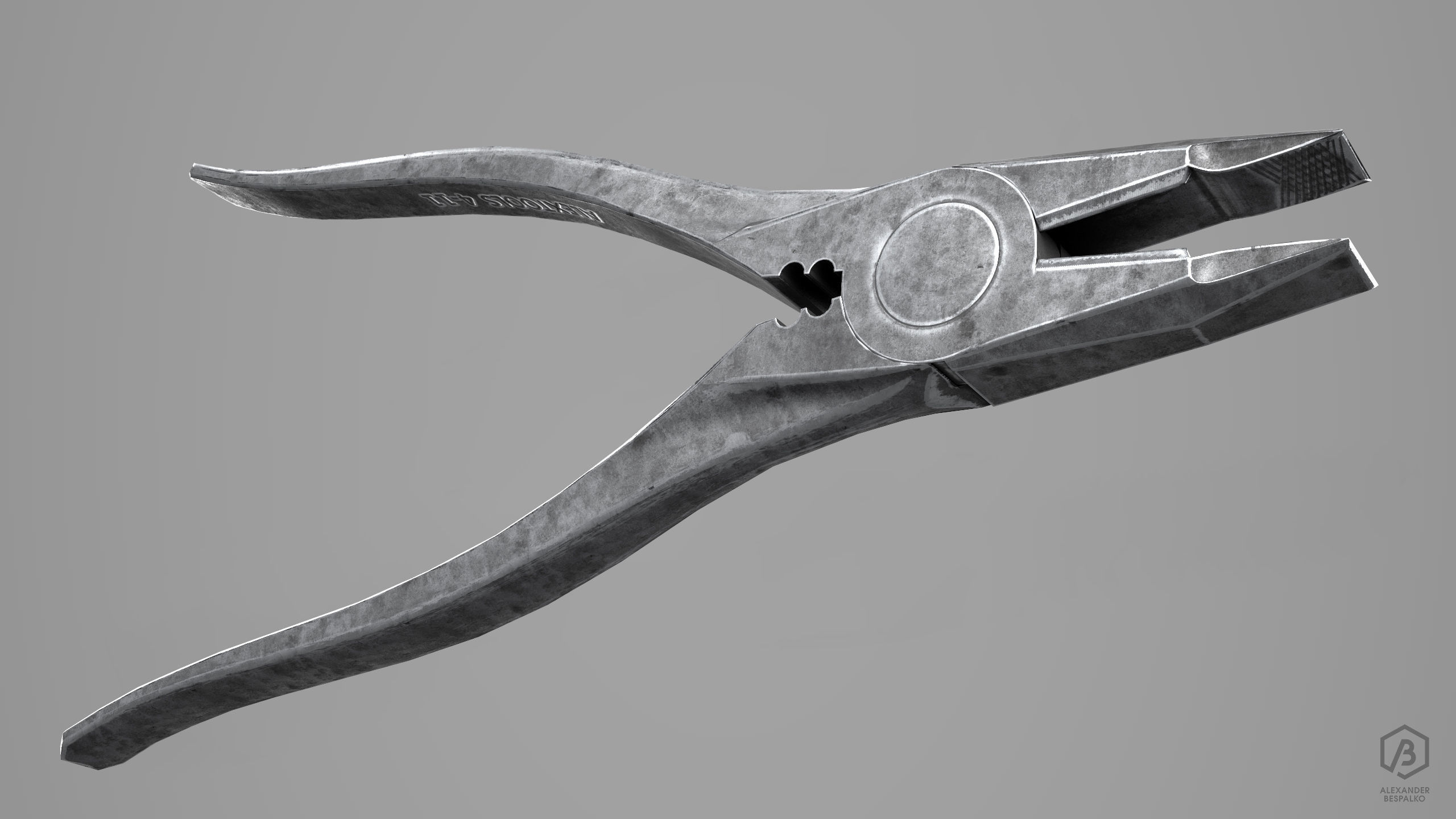 Game Ready Pliers metal Free low-poly 3D model_1